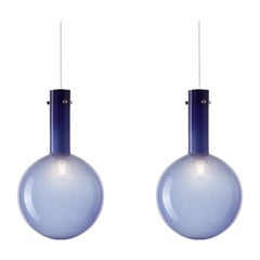 Ensemble de 2 lampes à suspension en sphaerae bleu par Dechem Studio