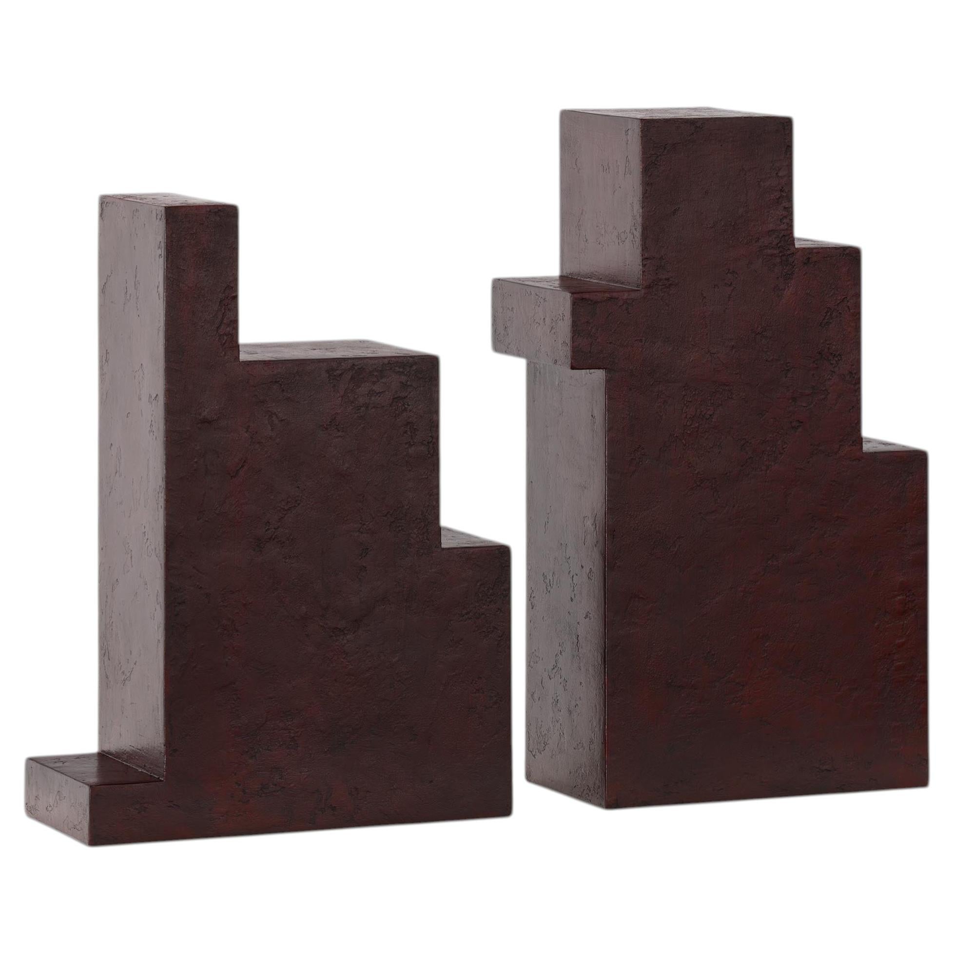 Set Of 2 BN V Contemporary Sculptures in Wood & Mixed Media by Michal Škoda
