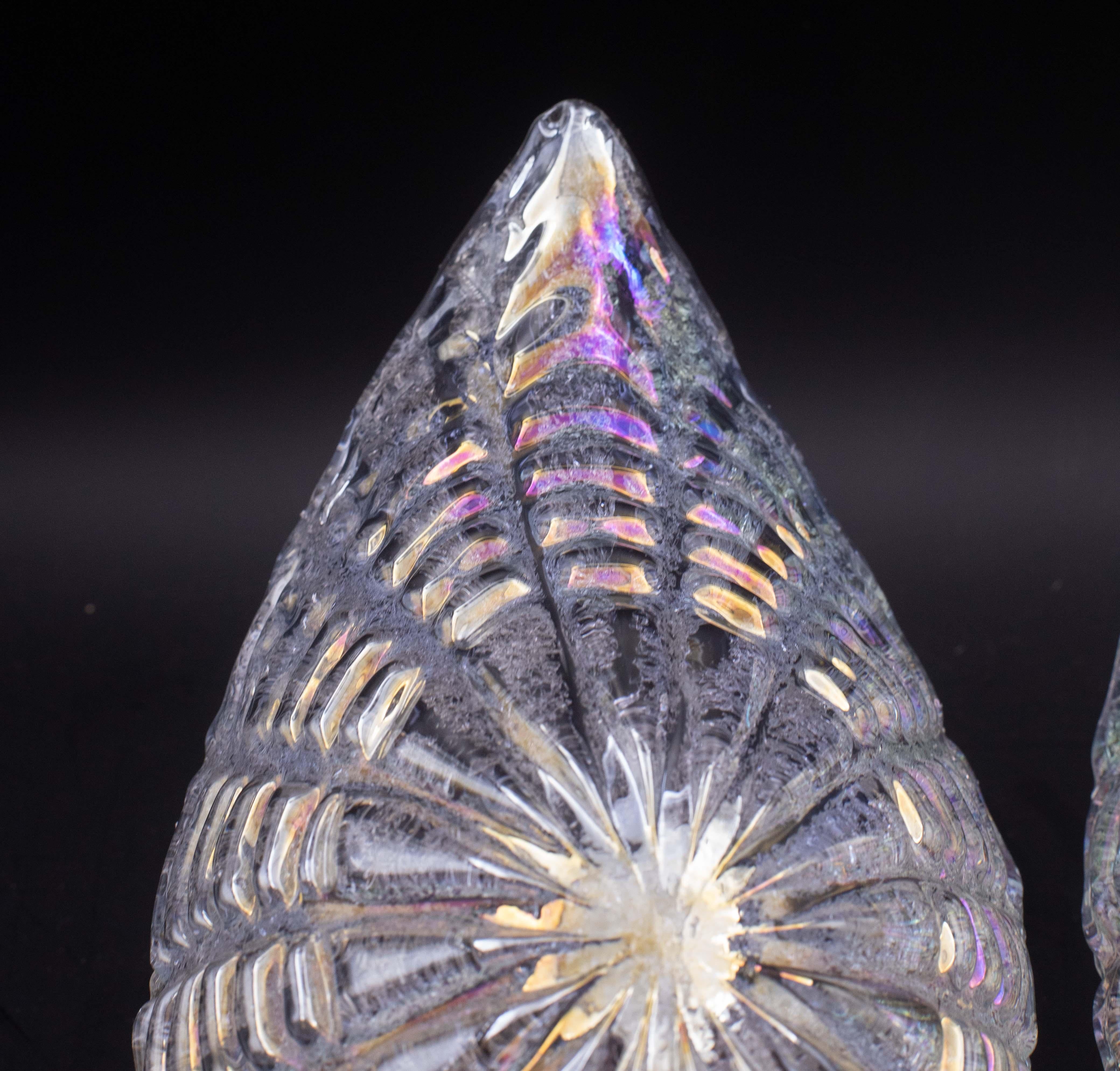 2er Set Bogotà, Wandleuchte schillernde Regenbogenfarbe Murano Glas Lights, 1970er im Angebot 5