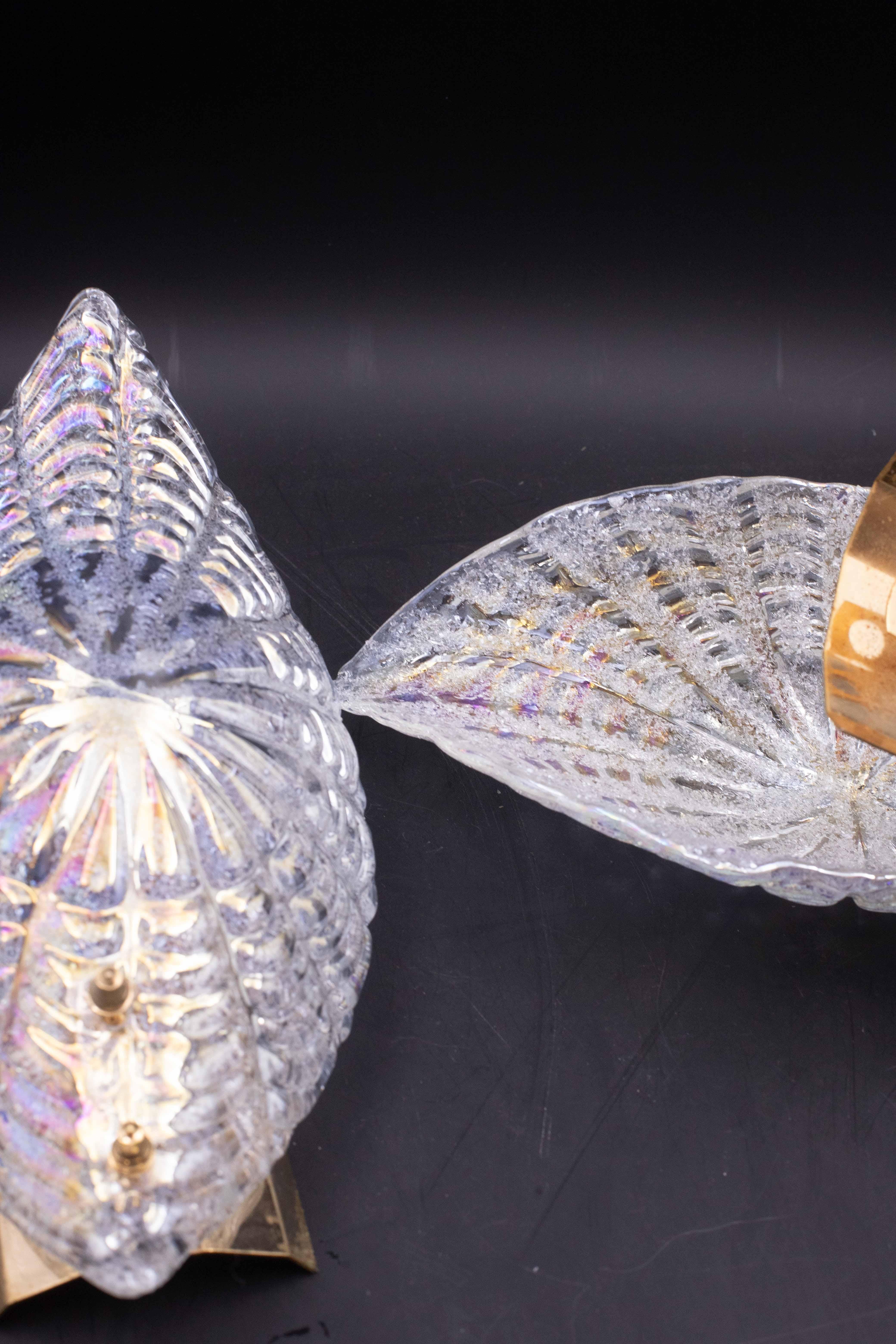2er Set Bogotà, Wandleuchte schillernde Regenbogenfarbe Murano Glas Lights, 1970er im Angebot 6