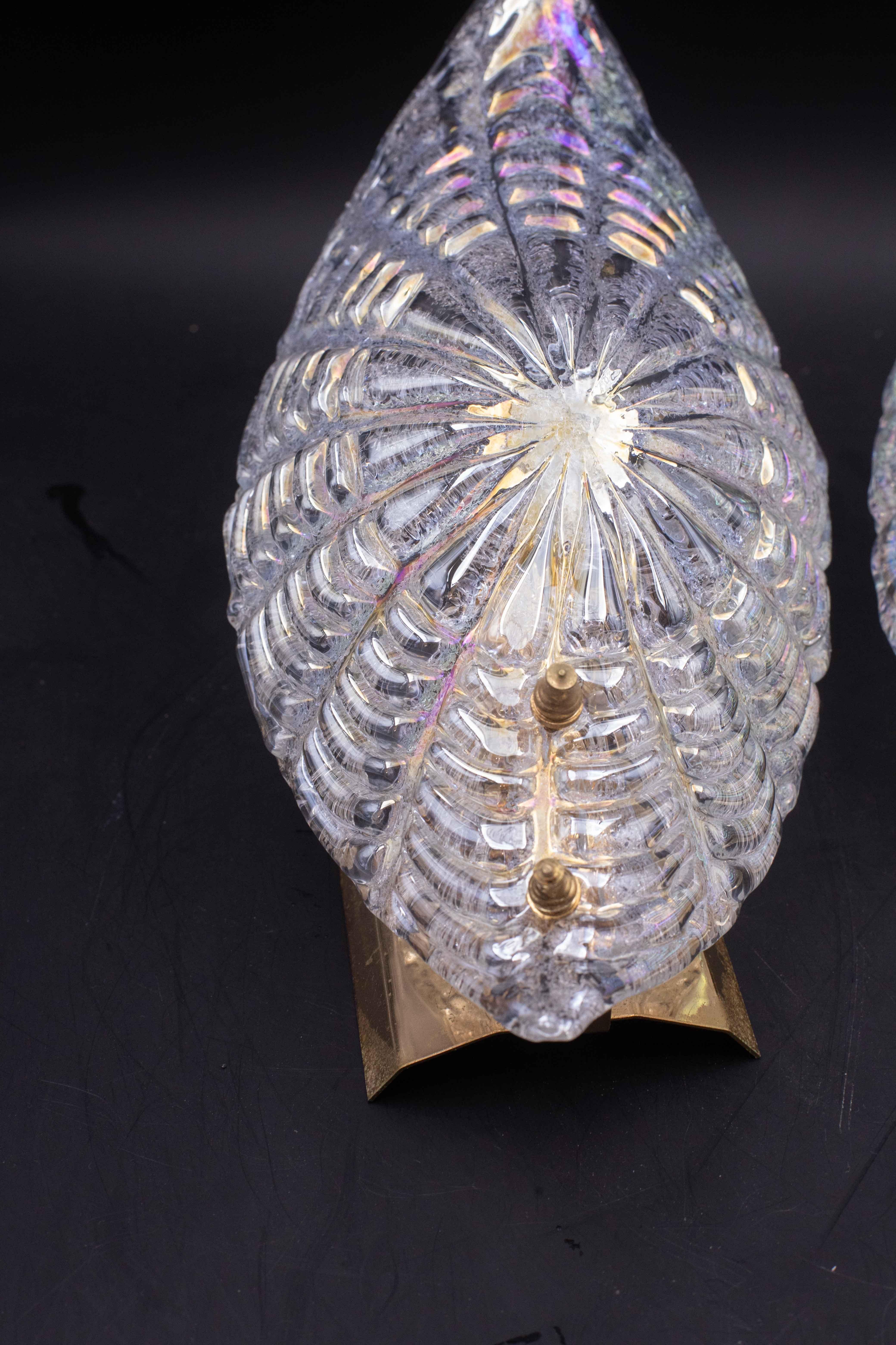 2er Set Bogotà, Wandleuchte schillernde Regenbogenfarbe Murano Glas Lights, 1970er (Europäisch) im Angebot
