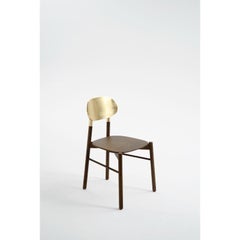 Set of 2, Bokken Chair, Beech Structure Stained, Gold Leaf by Colé Italia