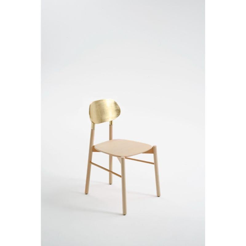 Set of 2, bokken chair, natural beech, gold lacquered back by Colé Italia with Bellavista/Piccini
Dimensions: H.81,7 D.49 W.53,5 cm
Materials: solid beech wood structure, gold or silver leaf back

Also available: natural beech structure;
