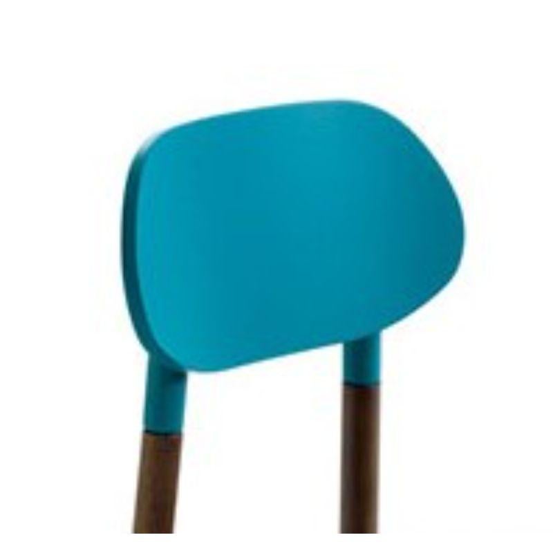 Italian Set of 2, Bokken Chair, Turquoise Beech Structure, Lacquered by Colé Italia For Sale