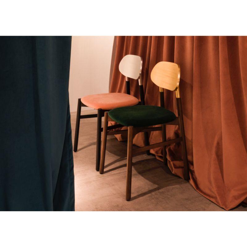 Italian Set of 2, Bokken Upholstered Chair, Black & Silver, Menta by Colé Italia For Sale
