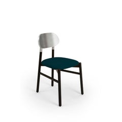 Ensemble de 2 chaises tapissées Bokken, noir et argent, Ottanio de Colé Italia