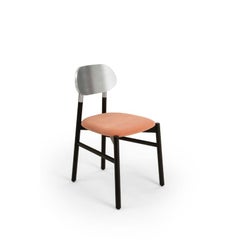 Set of 2, Bokken Upholstered Chair, Black & Silver, Rosa by Colé Italia