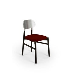 Ensemble de 2 chaises tapissées Bokken, noir et argent, Rosso by Colé Italia