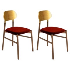 Ensemble de 2 chaises tapissées Bokken, Canaletto & Gold, Rosso par Colé Italia