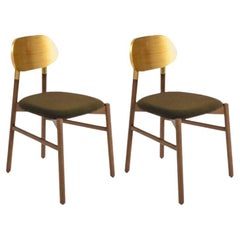 Set of 2, Bokken Upholstered Chair, Canaletto & Gold, Visione by Colé Italia