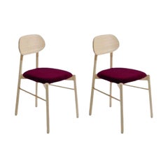 Lot de 2, chaise tapissée Bokken, hêtre naturel, Malva par Colé Italia