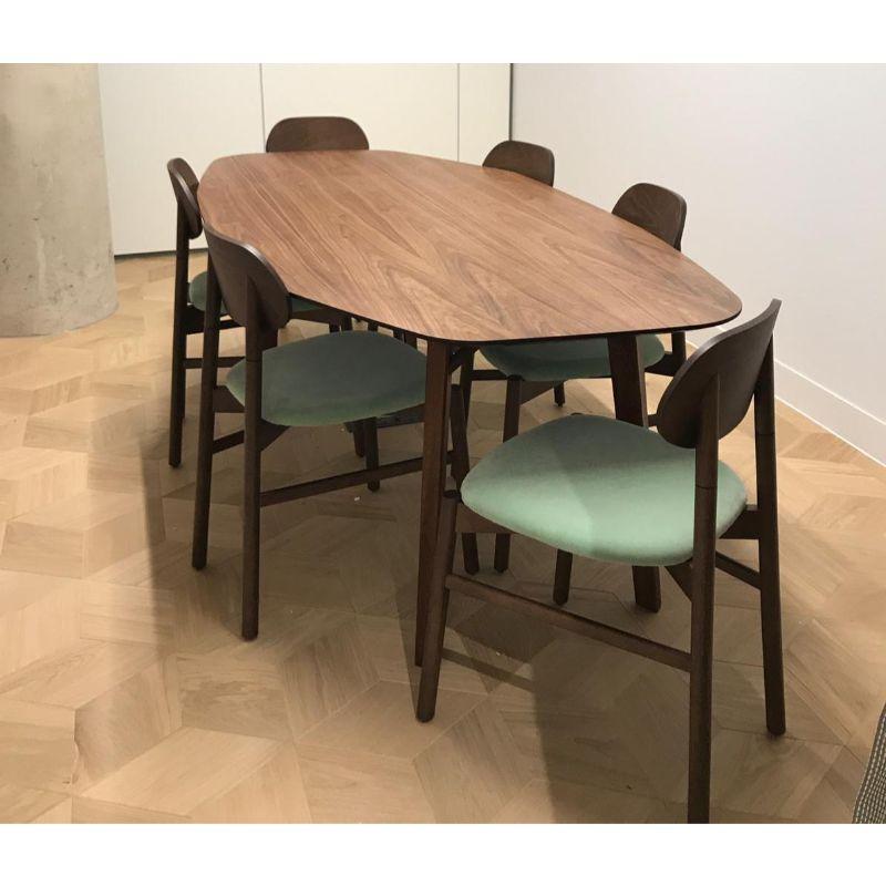Set of 2, Bokken Upholstered Chair, Natural Beech, Visone by Colé Italia For Sale 1