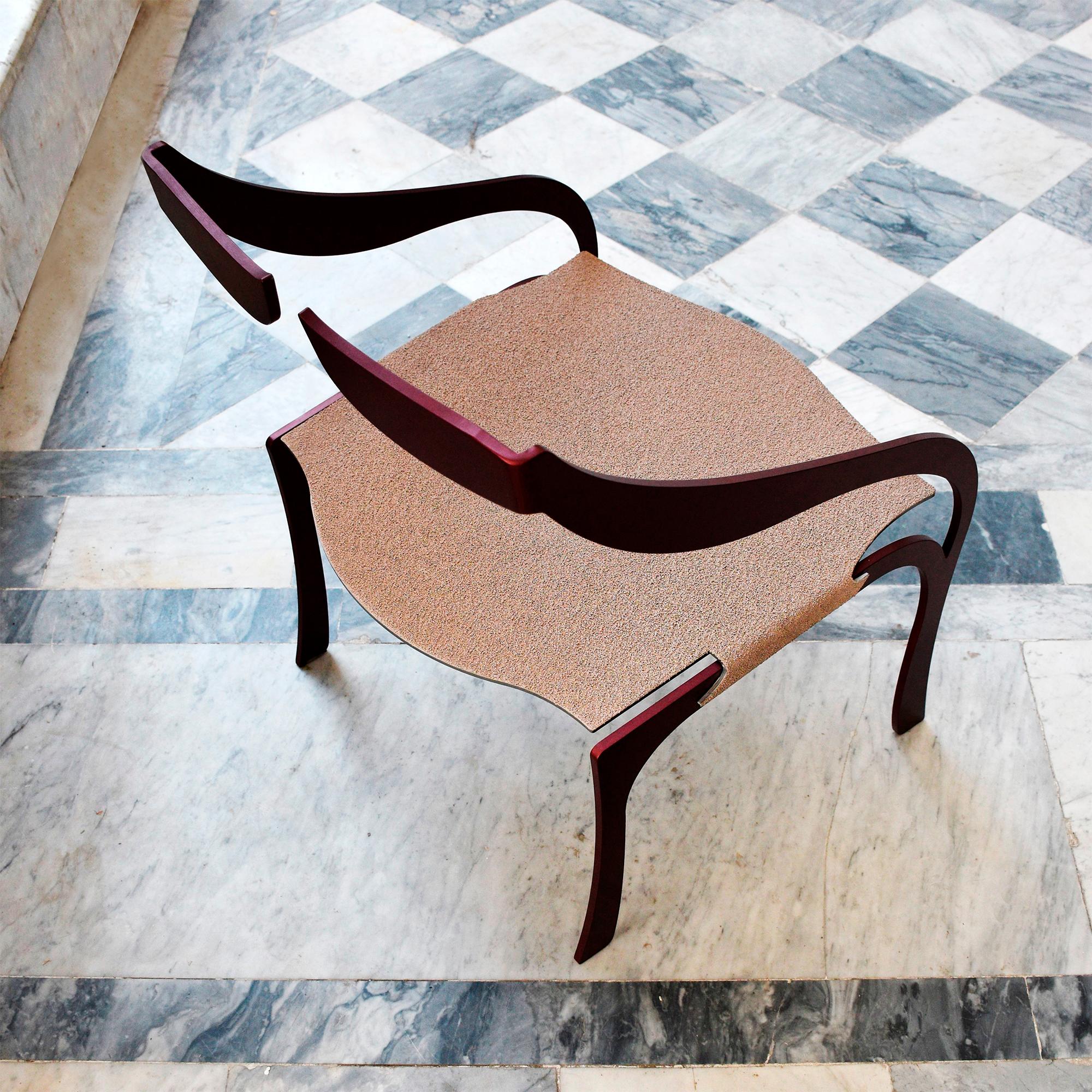 2er-Set bordeauxfarbene Break-Sessel von WM Metal Design (Italienisch) im Angebot