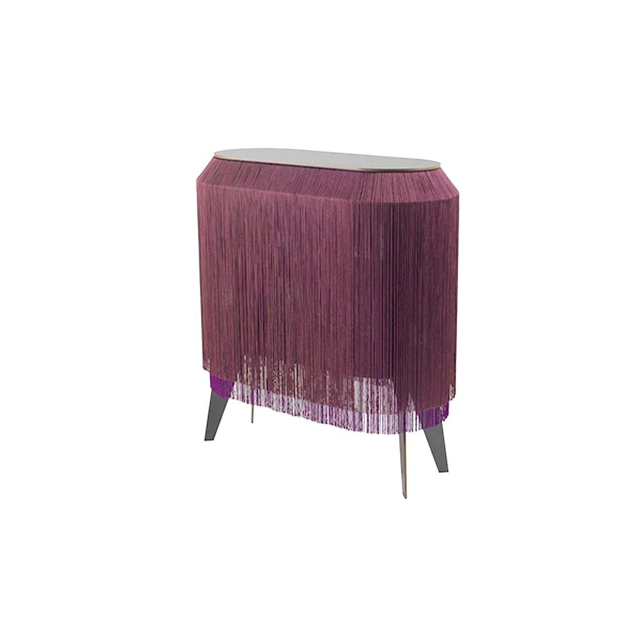 Contemporary Set of 2 Bordeaux Fringe Side Tables / Nightstand, Made in France