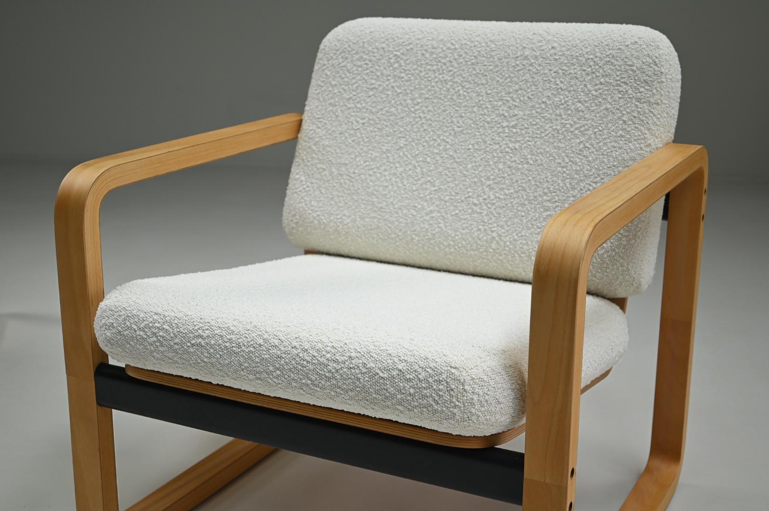 Ensemble de 2 chaises longues en bouclette de Aeon Mondial, années 1980, Pays-Bas. en vente 1