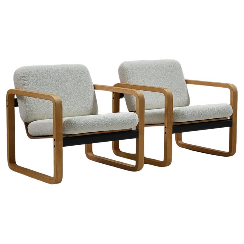 Ensemble de 2 chaises longues en bouclette de Aeon Mondial, années 1980, Pays-Bas. en vente