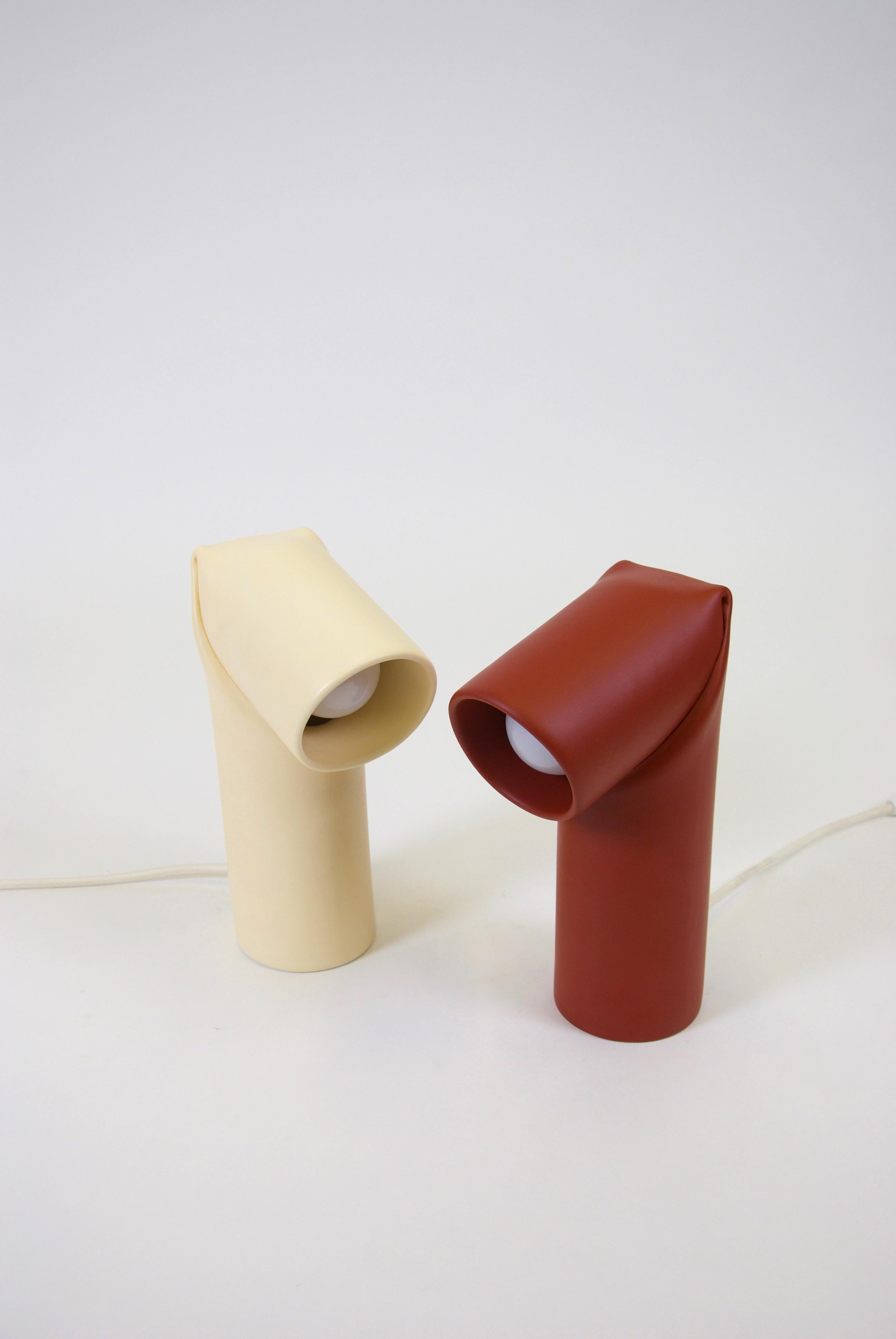 Modern Set of 2 Bourrelet Ceramic Table Lamps by Helder Barbosa