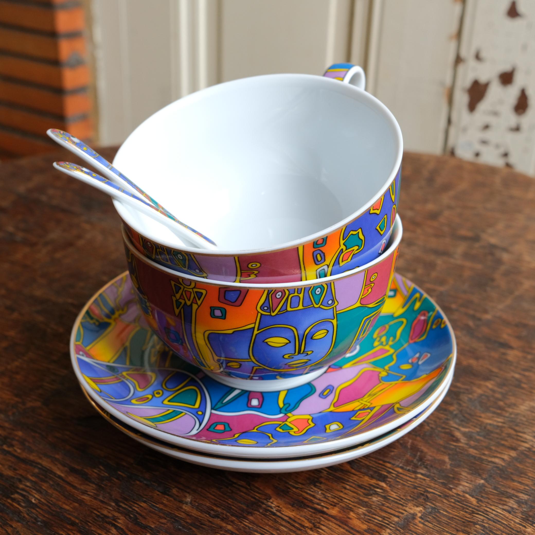 Français Ensemble de 2 bols par Décor du Galion, modèle So French, Limoges, années 1990