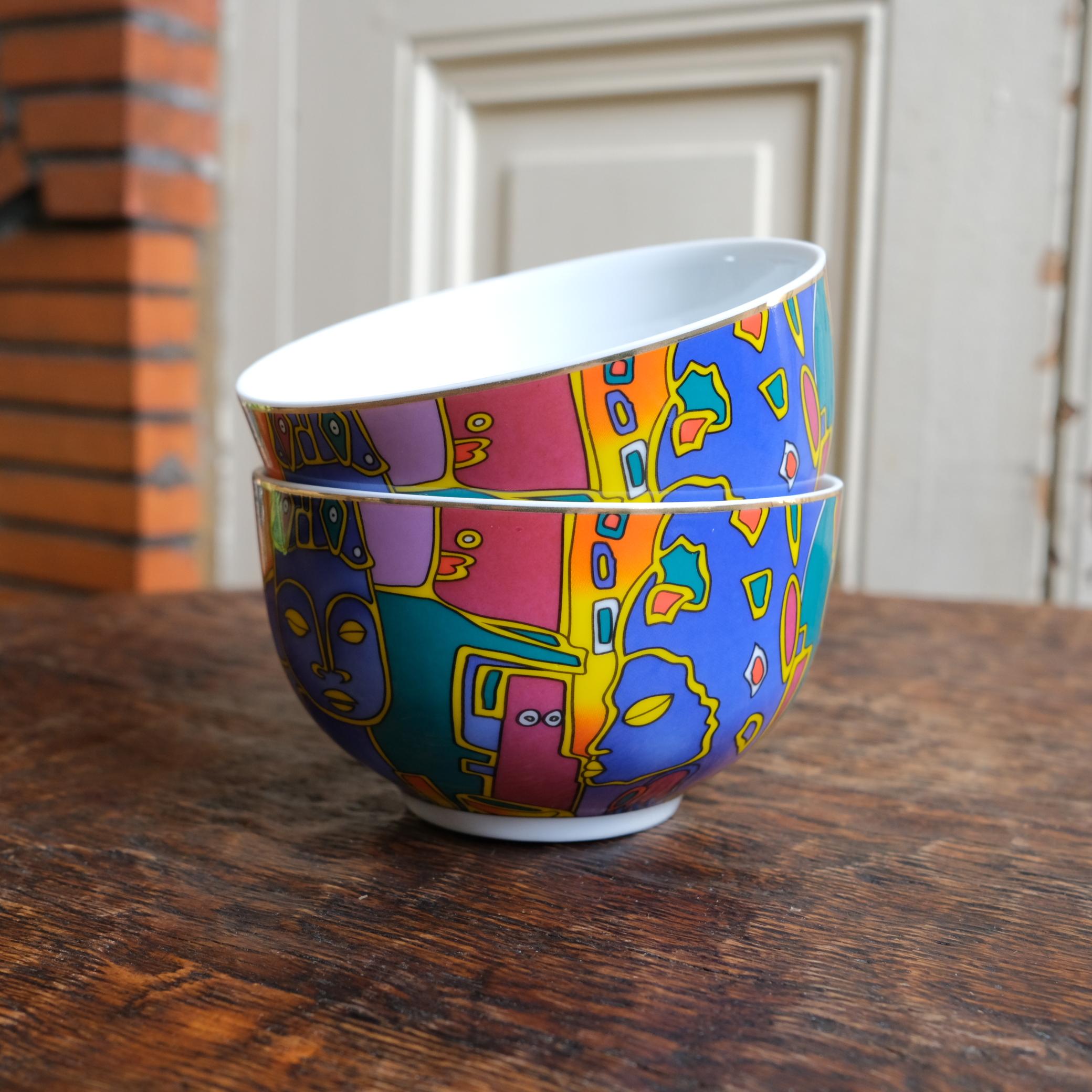 Fin du 20e siècle Ensemble de 2 bols par Décor du Galion, modèle So French, Limoges, années 1990