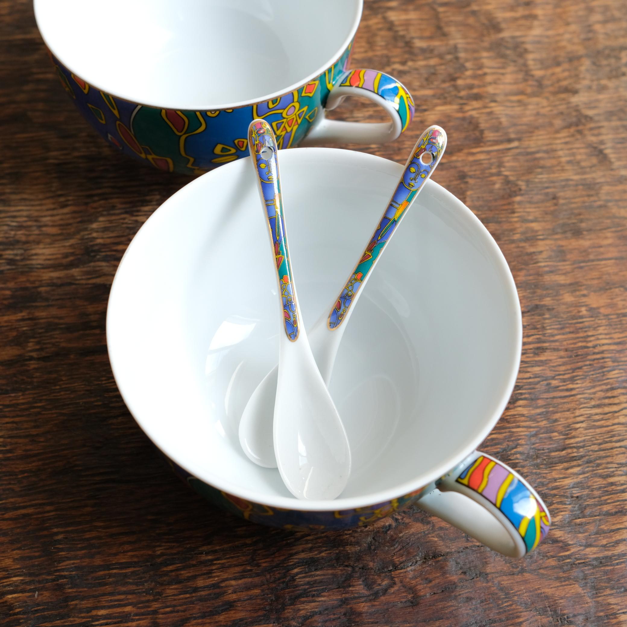 Ensemble de 2 bols par Décor du Galion, modèle So French, Limoges, années 1990 2