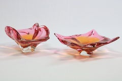 Set of 2 Bowls, Crystal Glass Bohemia, czech, Josef Hospodka, Chribska, 1970s