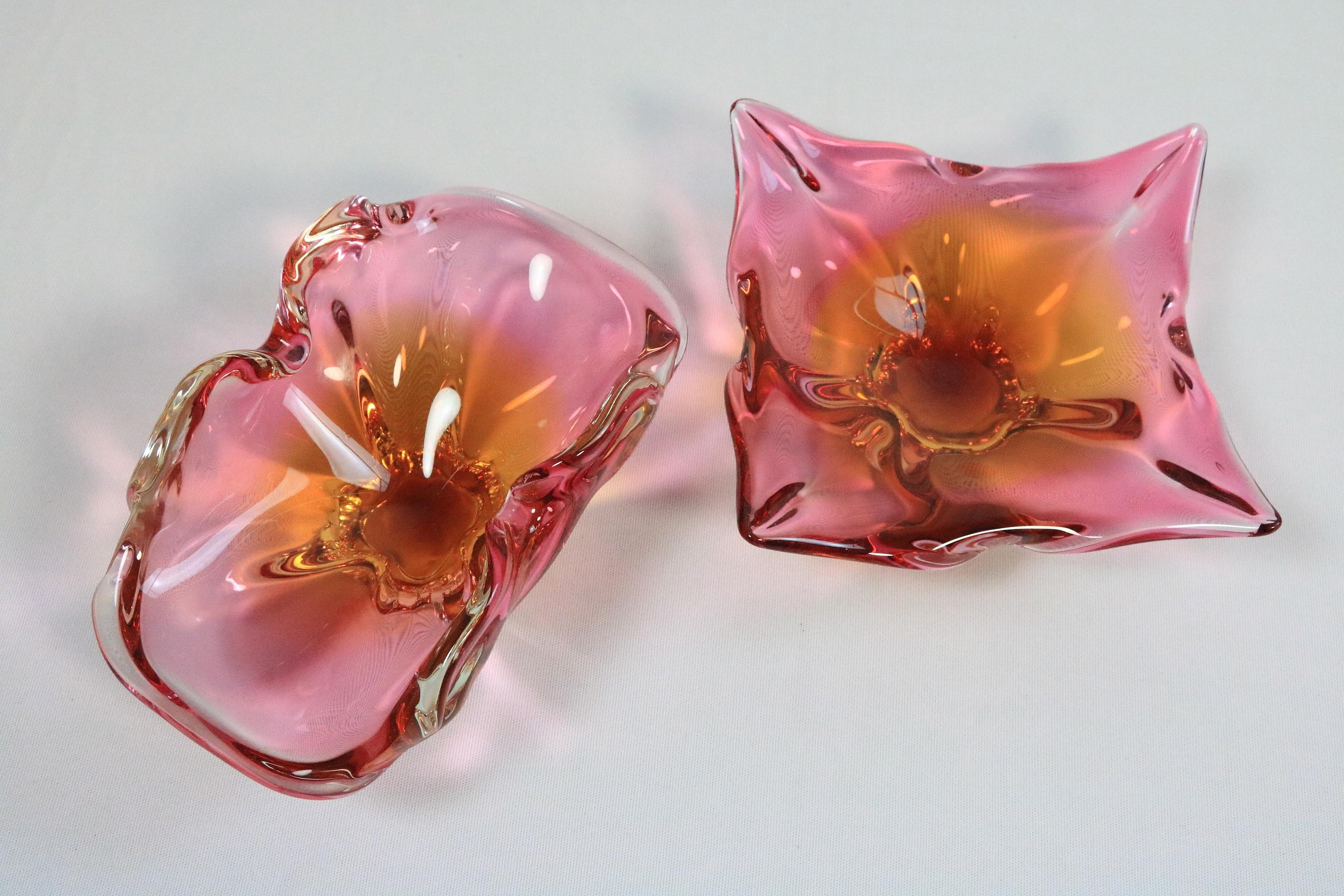 Ceco Set di 2 ciotole, Bohemia Crystal, ceco, Josef Hospodka, Chribska, anni '70 in vendita