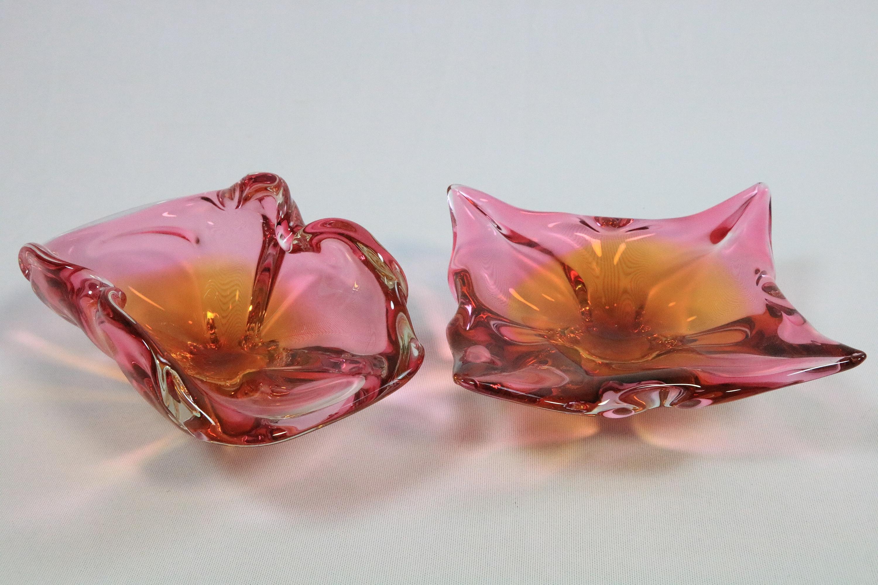 Set di 2 ciotole, Bohemia Crystal, ceco, Josef Hospodka, Chribska, anni '70 In condizioni buone in vendita a Berlin, BE