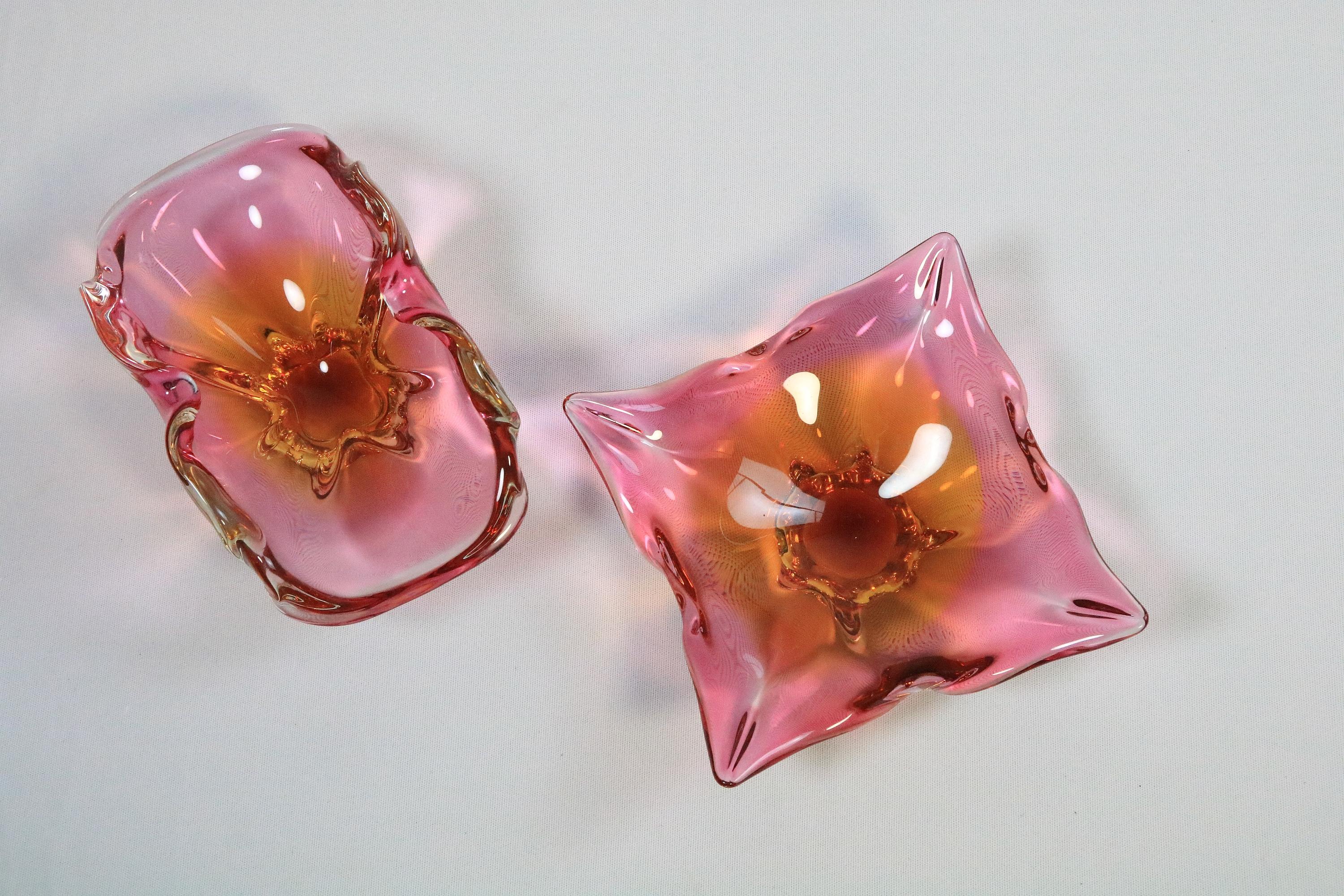 Cristallo Set di 2 ciotole, Bohemia Crystal, ceco, Josef Hospodka, Chribska, anni '70 in vendita