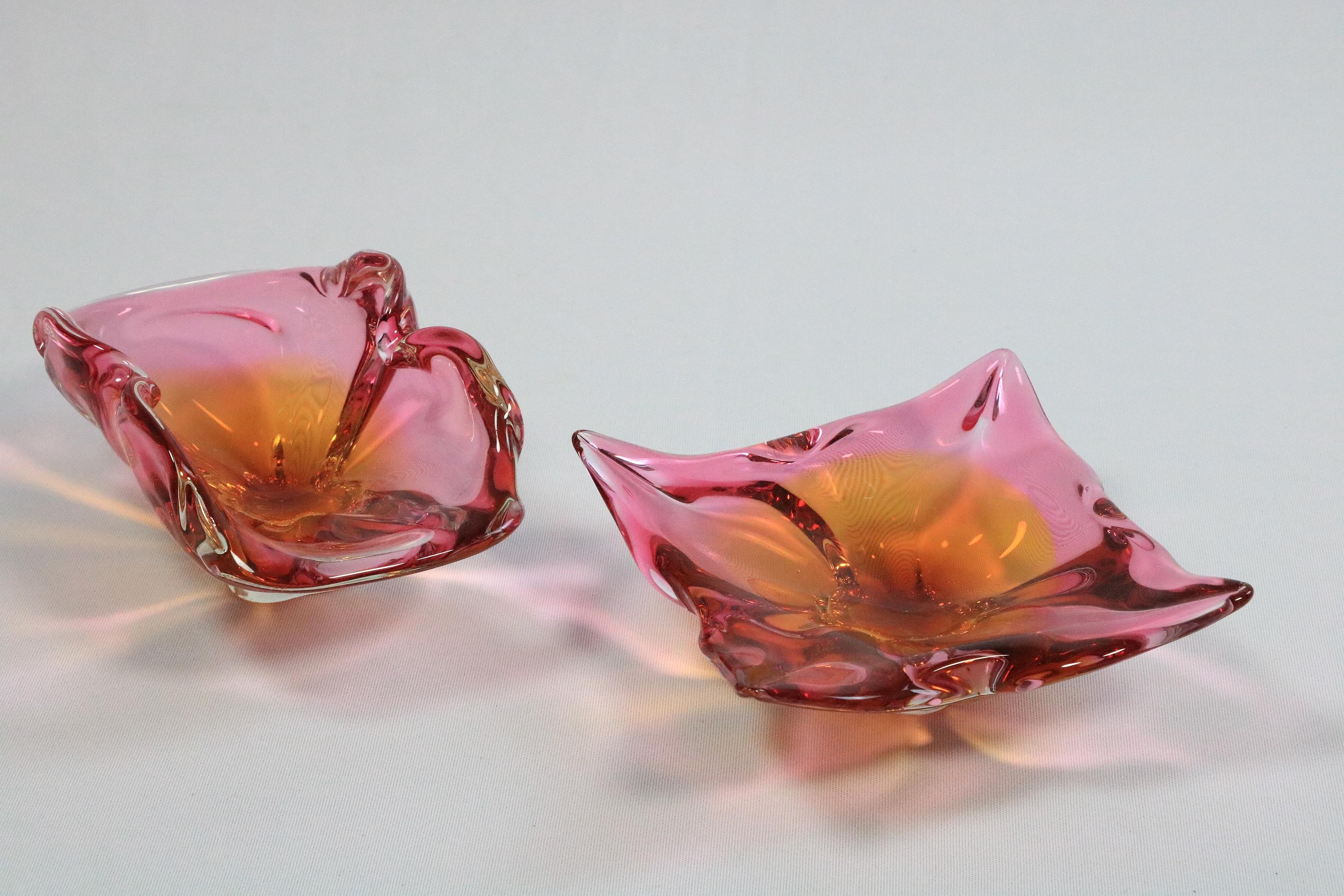 Set di 2 ciotole, Bohemia Crystal, ceco, Josef Hospodka, Chribska, anni '70 in vendita 2