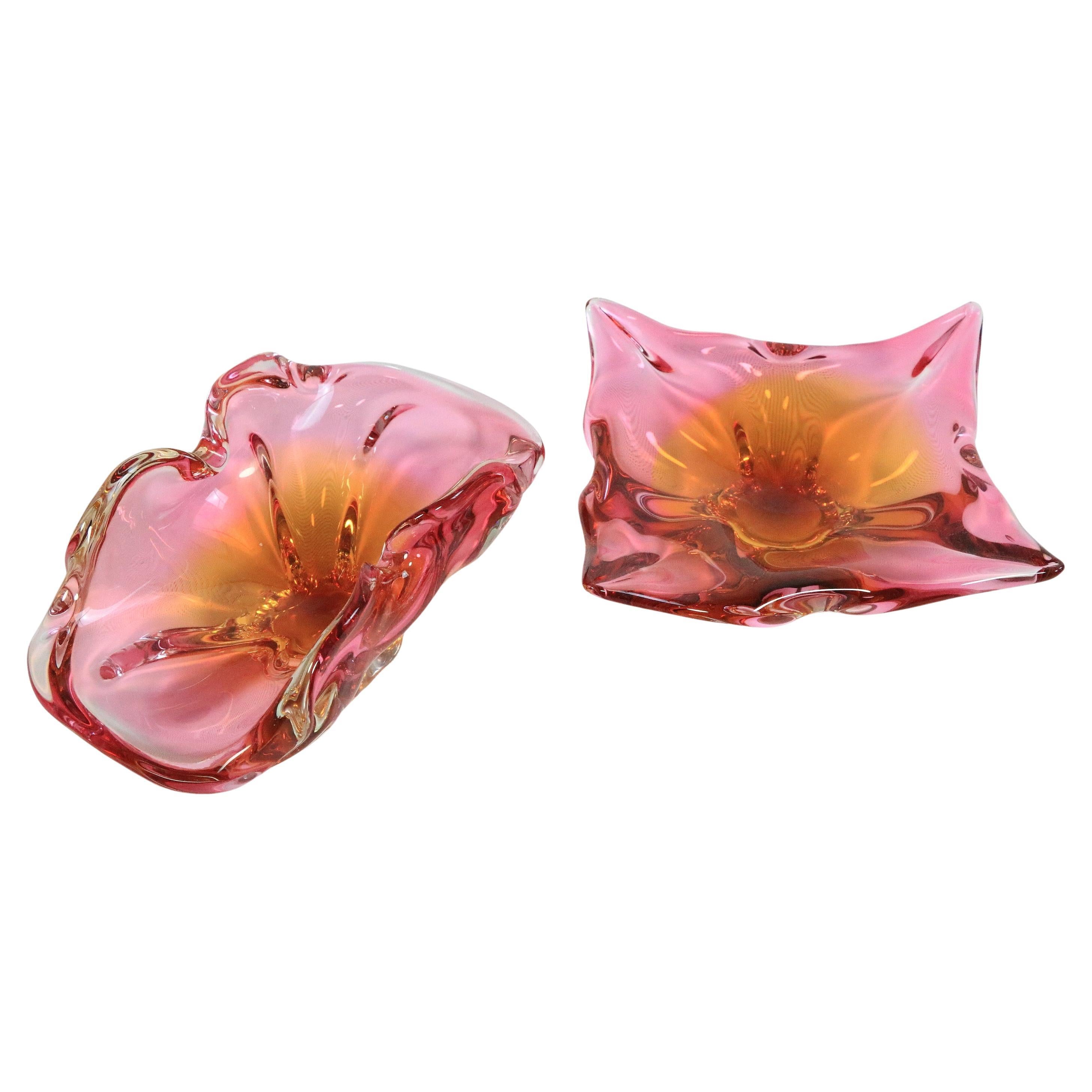 Set di 2 ciotole, Bohemia Crystal, ceco, Josef Hospodka, Chribska, anni '70 in vendita