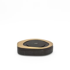 Set aus 2 Schachteln in schwarzem Chagrinleder mit Bronze-Patina-Messing von R&Y Augousti