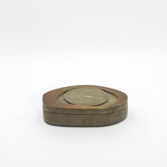 Set of 2 Boxes in Grey Shagreen with Bronze Patina Brass by R&Y Augousti