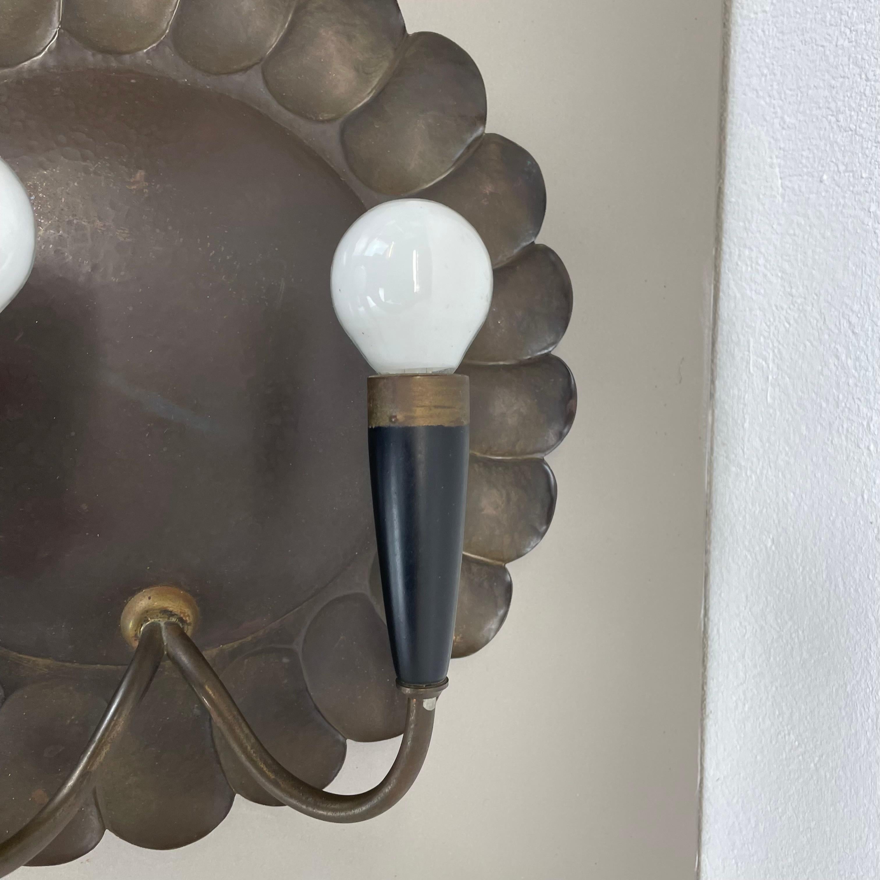 Ensemble de 2 appliques murales de théâtre en laiton de 31 cm, style Gio Ponti, Italie, années 1950 en vente 4