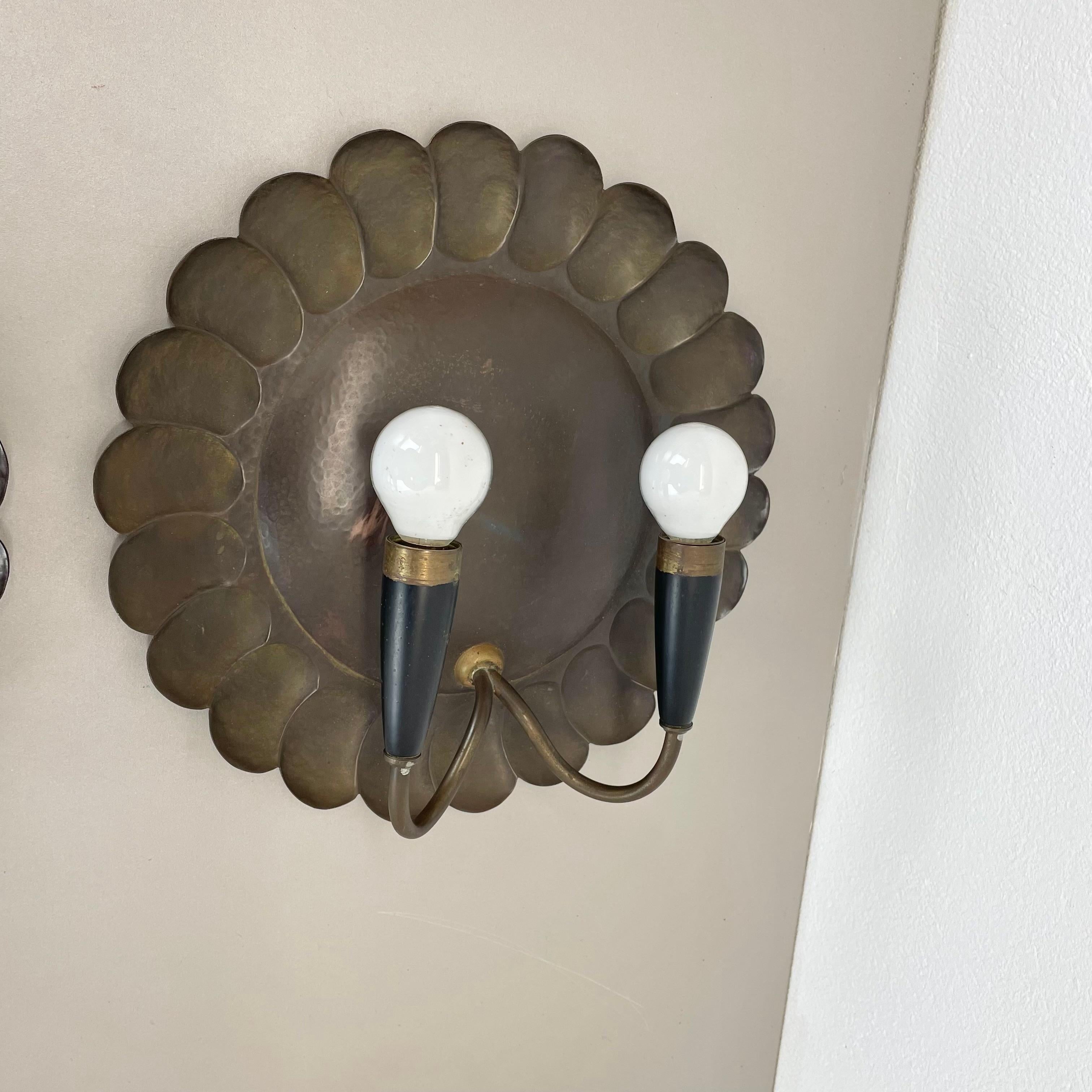 Ensemble de 2 appliques murales de théâtre en laiton de 31 cm, style Gio Ponti, Italie, années 1950 en vente 5
