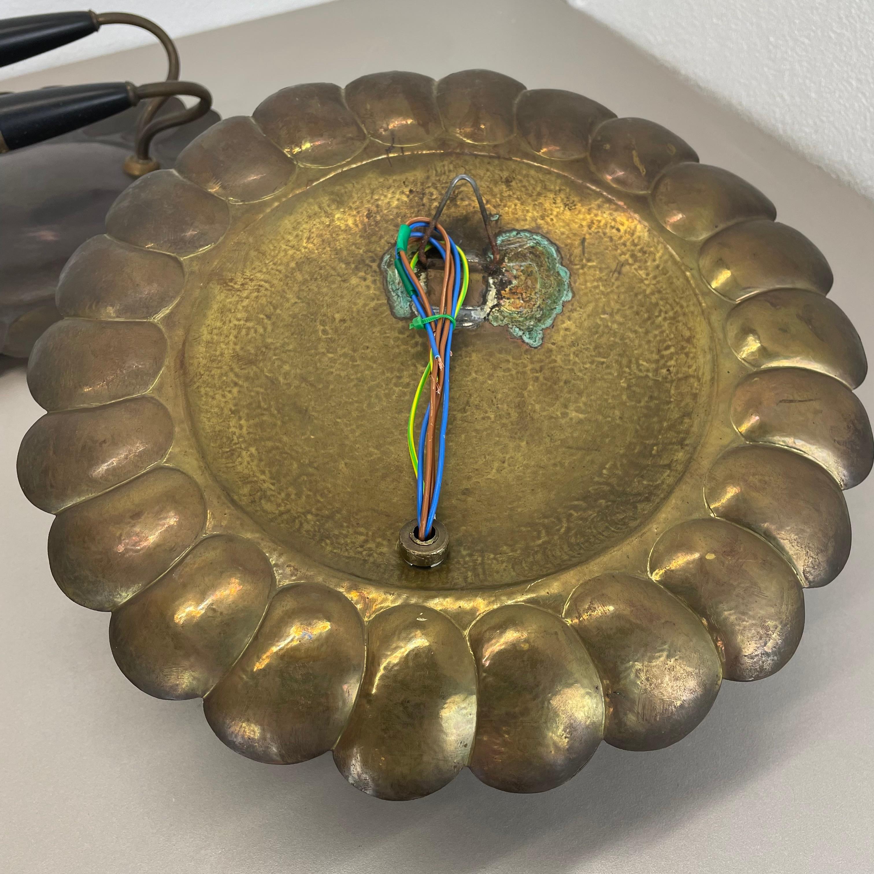 Ensemble de 2 appliques murales de théâtre en laiton de 31 cm, style Gio Ponti, Italie, années 1950 en vente 7