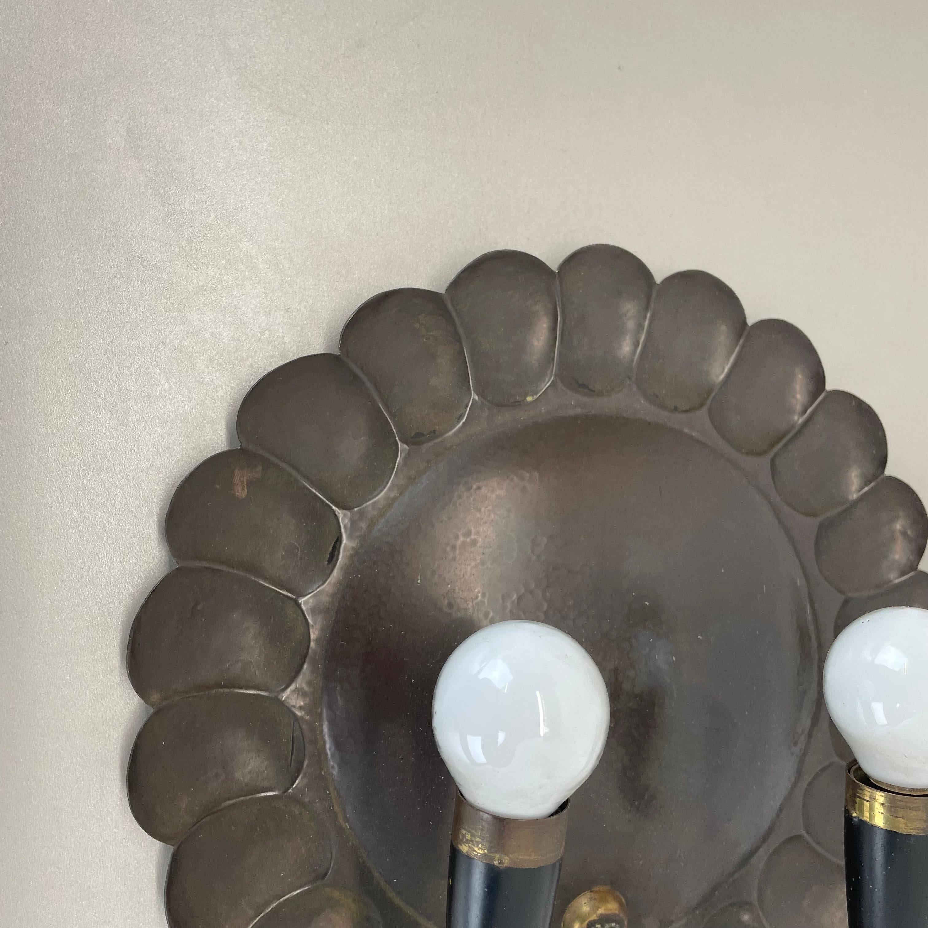 Ensemble de 2 appliques murales de théâtre en laiton de 31 cm, style Gio Ponti, Italie, années 1950 Bon état - En vente à Kirchlengern, DE
