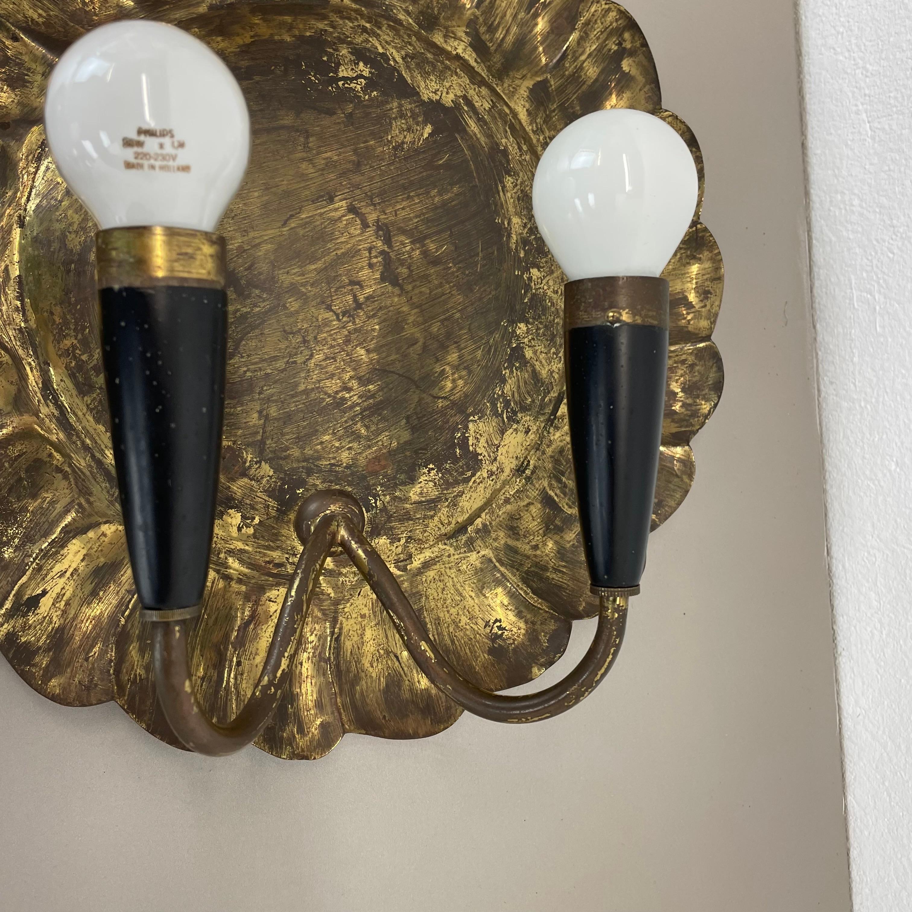 Ensemble de 2 appliques murales de théâtre en laiton de 31 cm, style Gio Ponti, Italie, années 1950 en vente 5