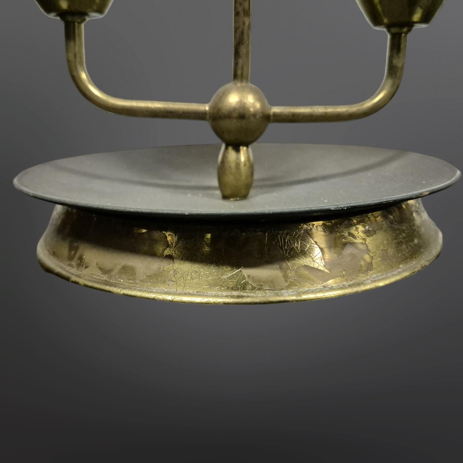 Ensemble de 2 lampes de table en laiton et verre, Pays-Bas, années 1960 en vente 2