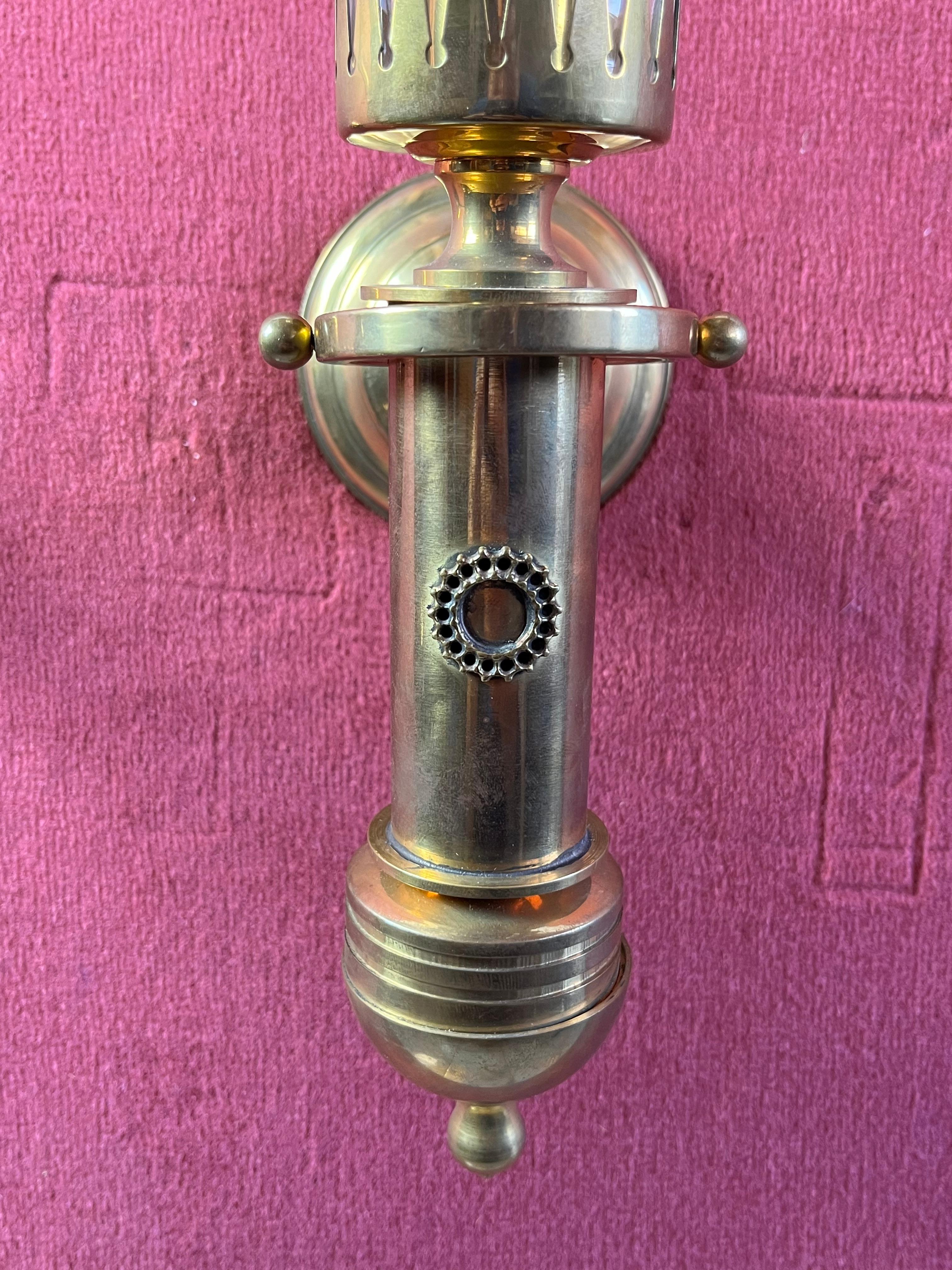 Set Of 2 Brass And Glass Wall Lamps 1980s For Sale 1