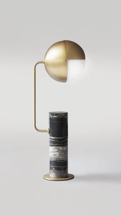Set of 2 Brass Another Table Lamps by Square in Circle