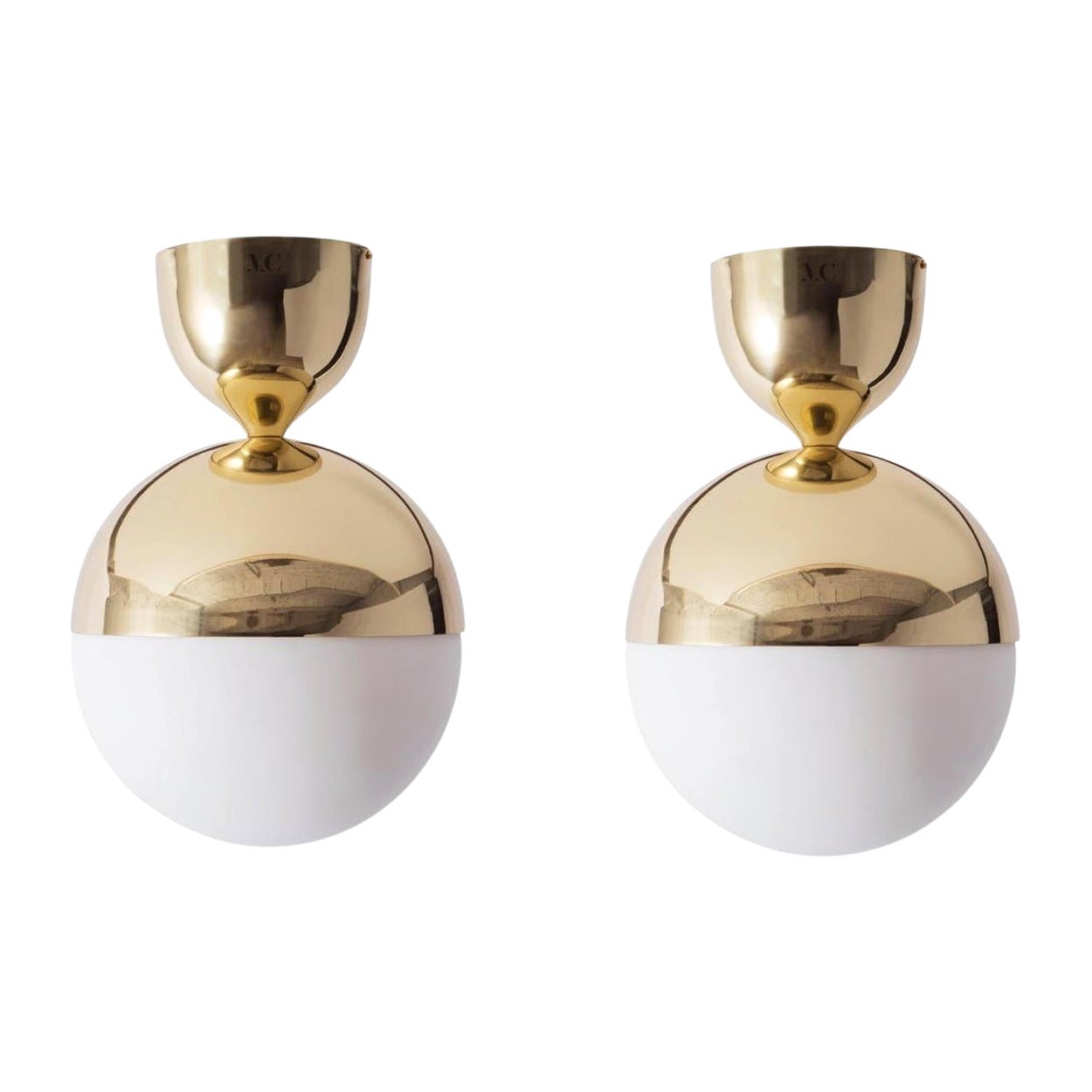 Set of 2 Brass Ceiling Lamp by Magic Circus Editions For Sale