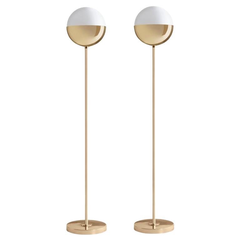  Set of 2 Brass Floor Lamp 01 Dimmable 160 by Magic Circus Editions