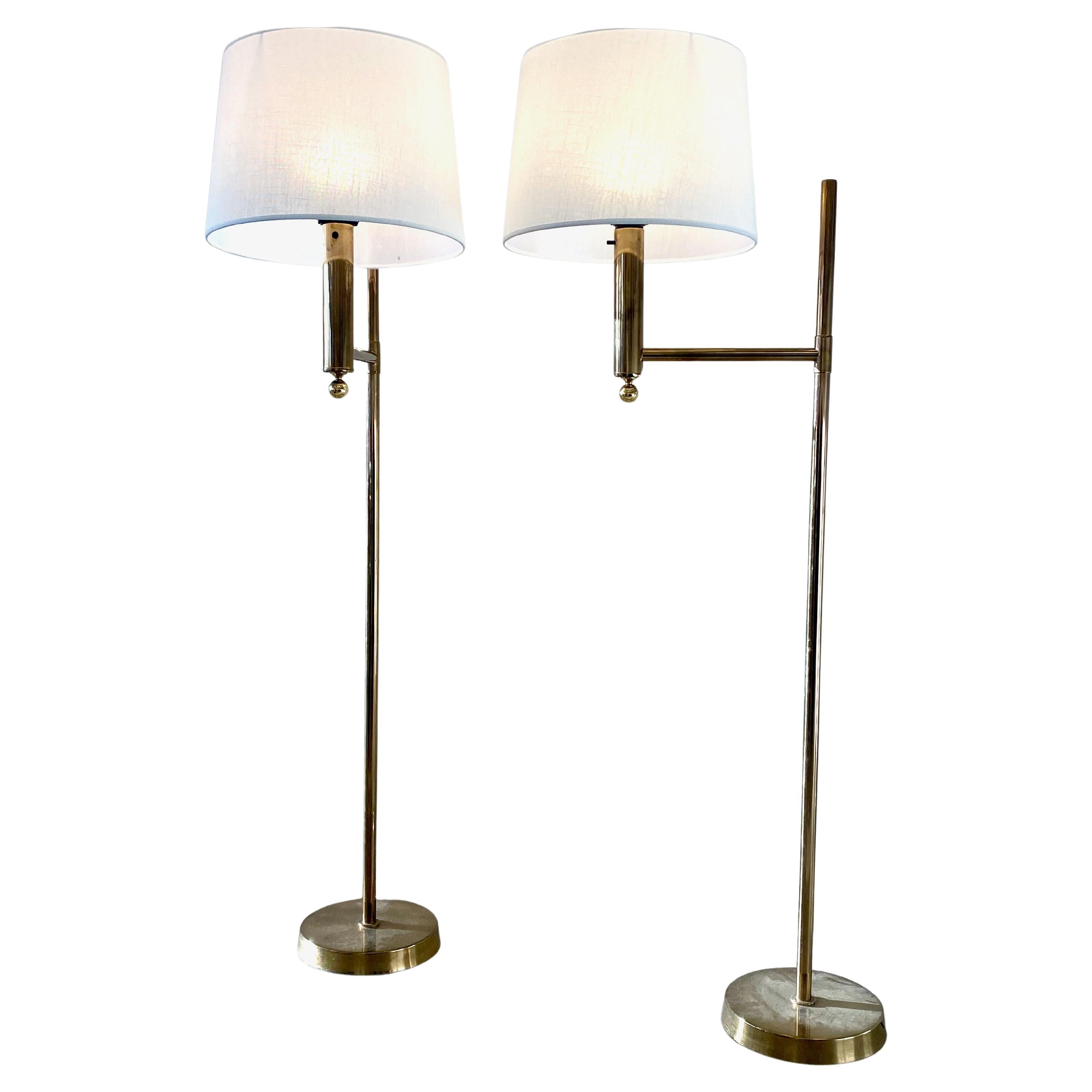 Set di 2 lampade da terra in ottone, Bergboms G-018 dalla Svezia
