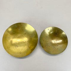 Set di 2 piatti a forma di conchiglia in ottone realizzati a mano da Hayno Focken, Bauhaus, Germania, anni ’50