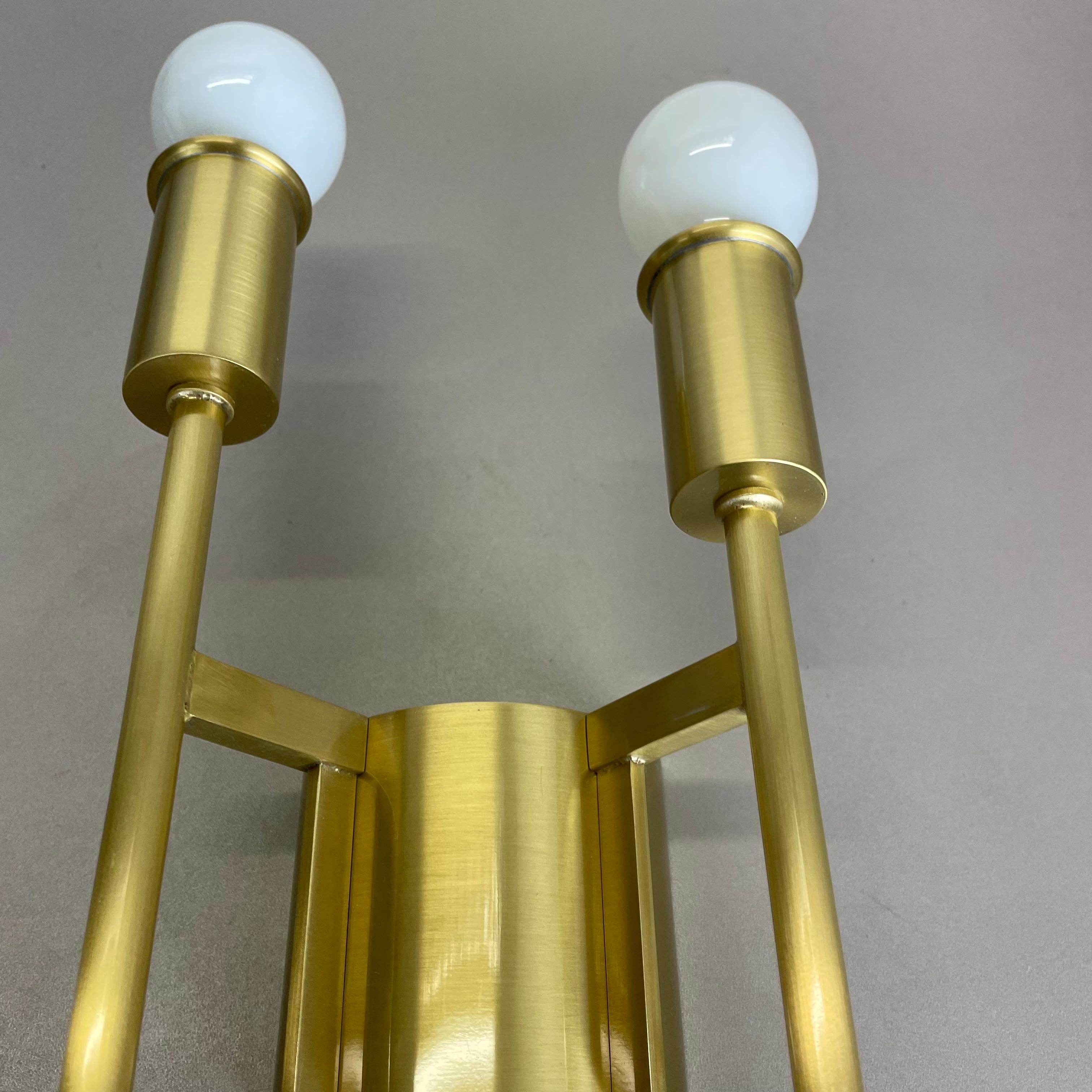 set of 2 Brass Italian Stilnovo Style Theatre Wall Light Sconces, Italy, 1950s For Sale 5