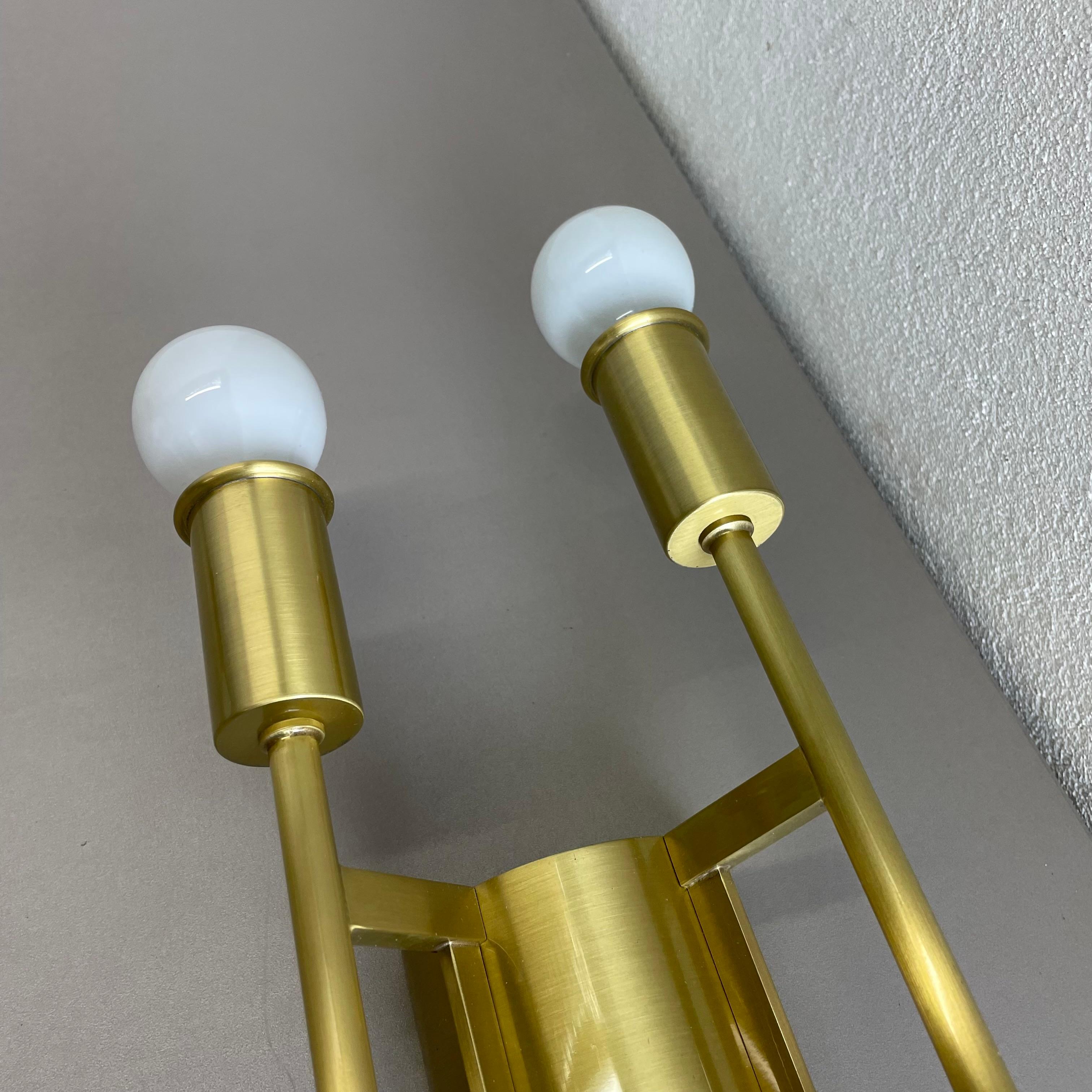 set of 2 Brass Italian Stilnovo Style Theatre Wall Light Sconces, Italy, 1950s For Sale 6