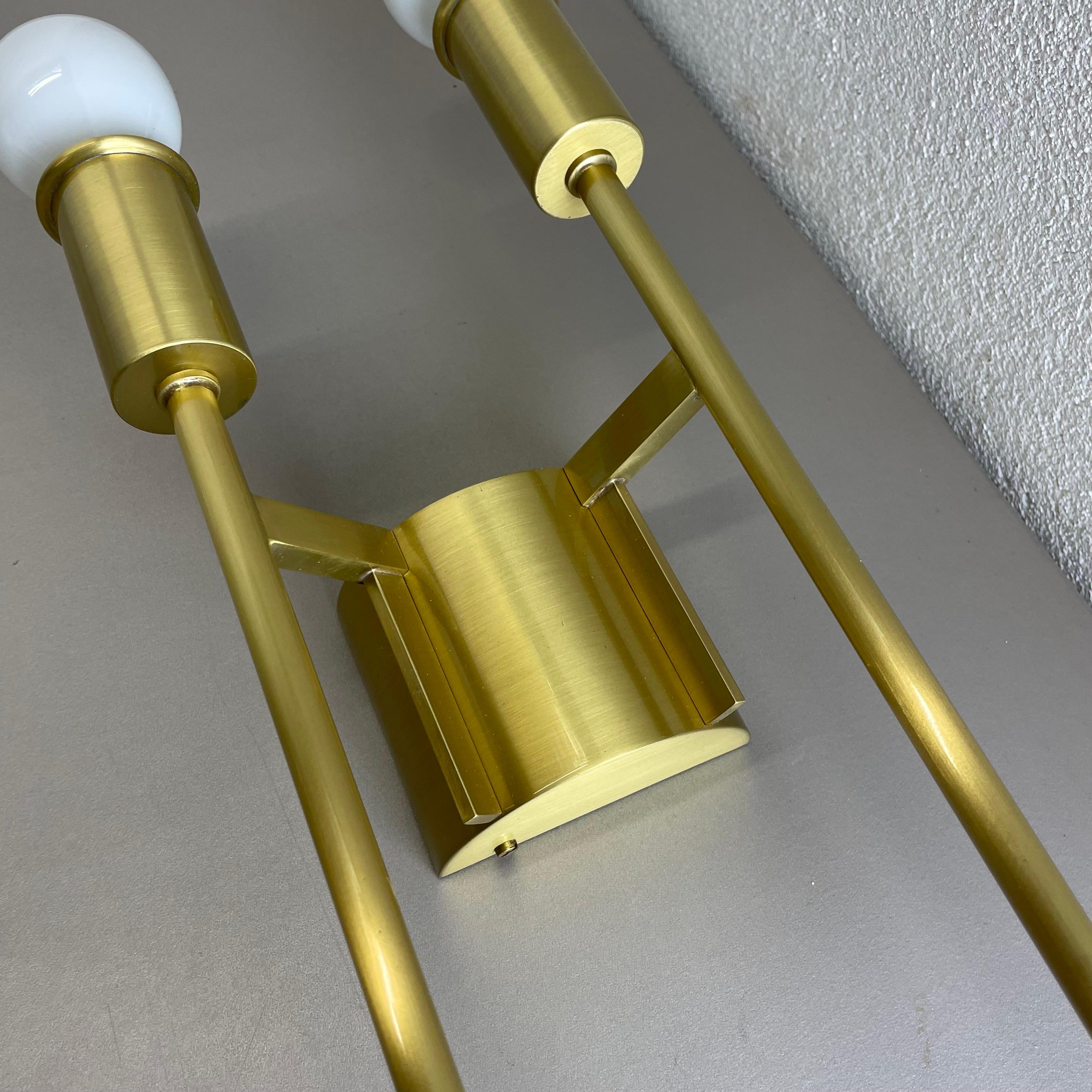 set of 2 Brass Italian Stilnovo Style Theatre Wall Light Sconces, Italy, 1950s For Sale 7