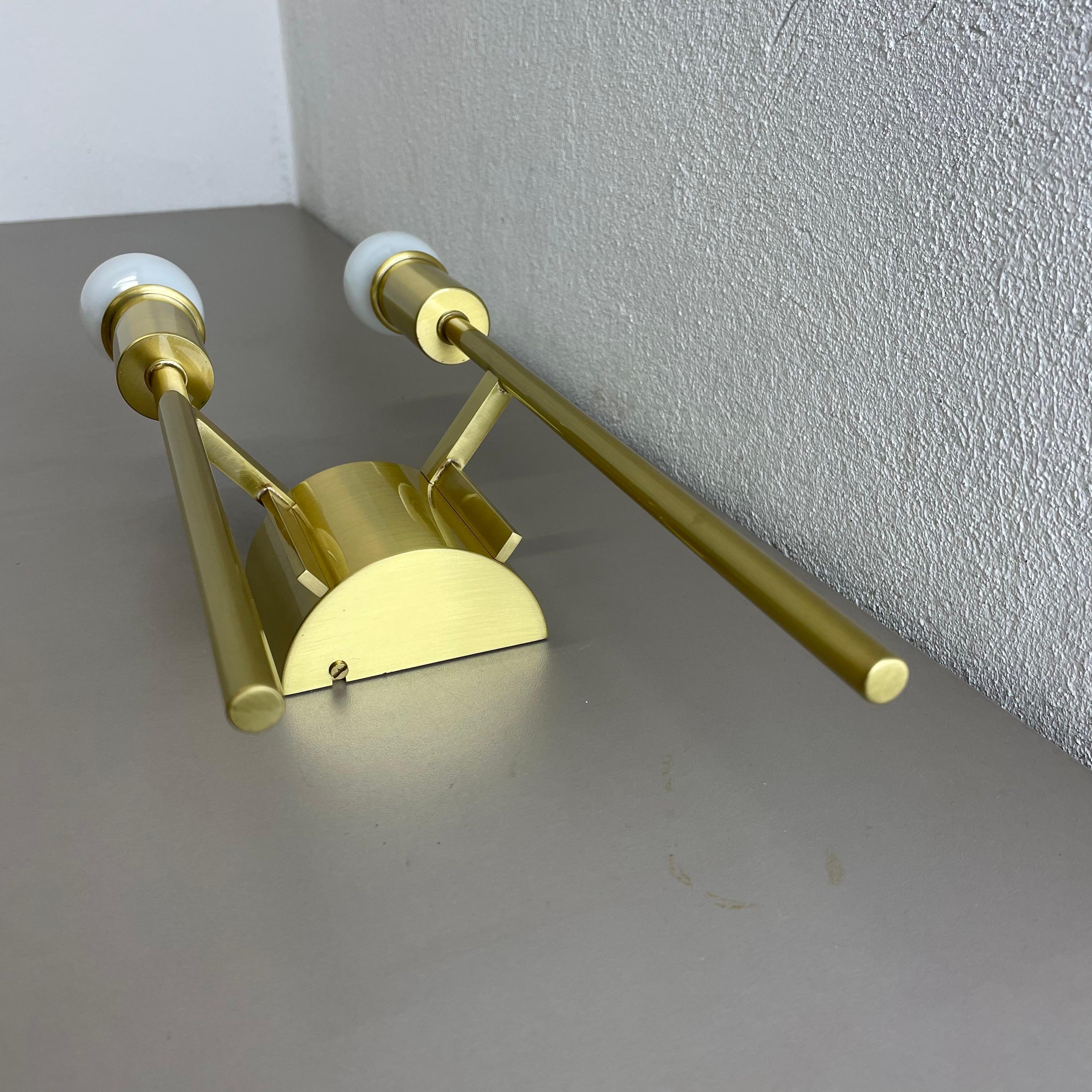 set of 2 Brass Italian Stilnovo Style Theatre Wall Light Sconces, Italy, 1950s For Sale 9