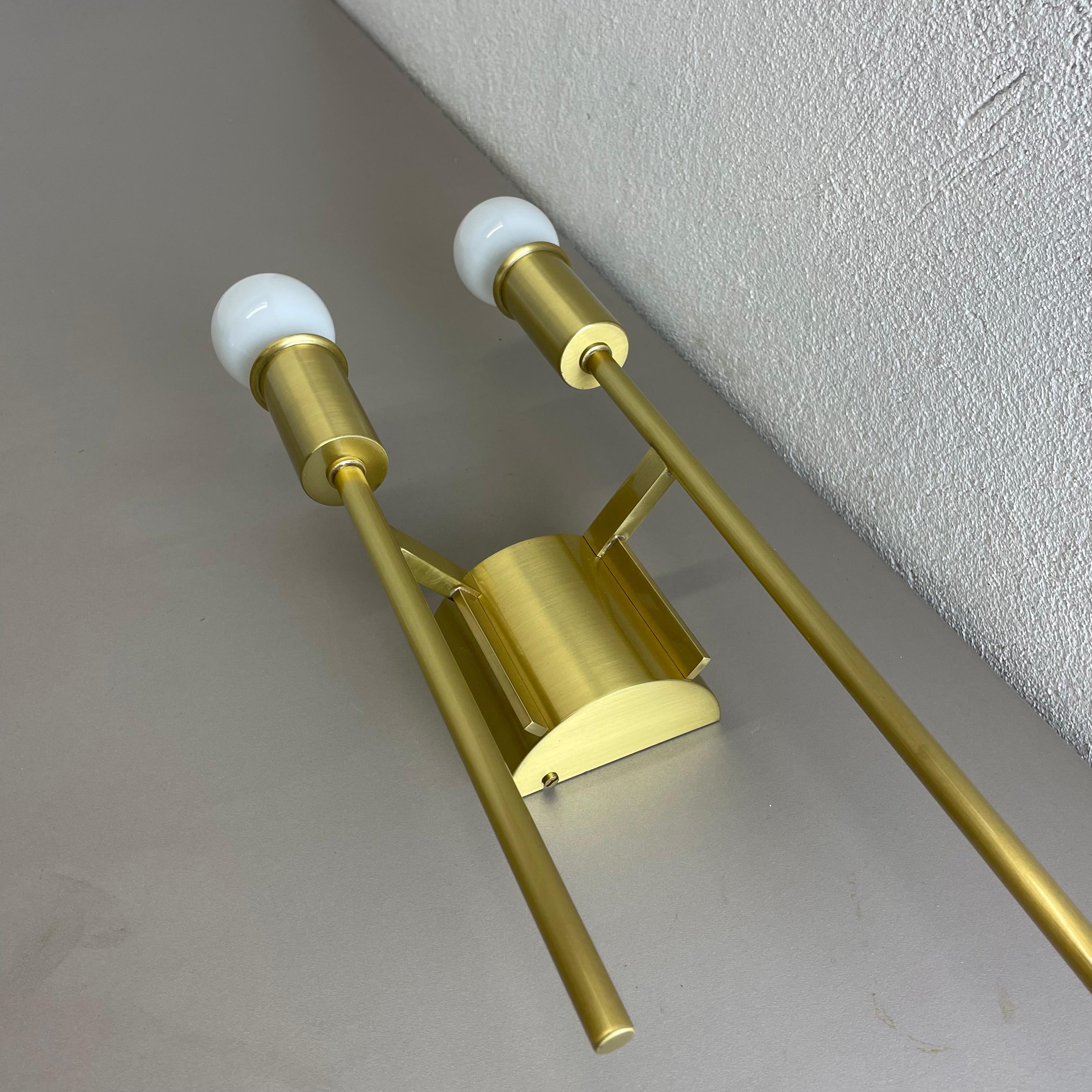 set of 2 Brass Italian Stilnovo Style Theatre Wall Light Sconces, Italy, 1950s For Sale 10