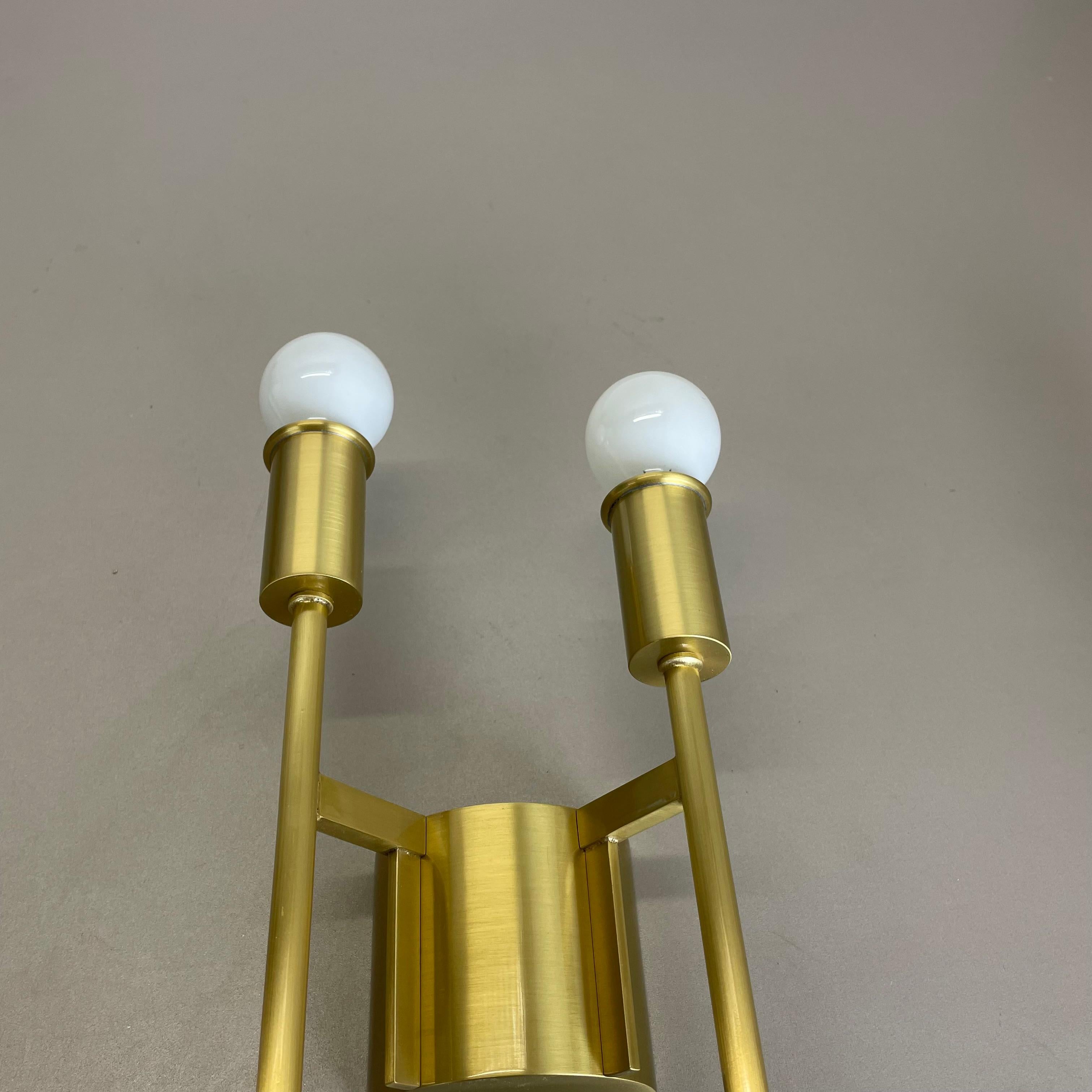 set of 2 Brass Italian Stilnovo Style Theatre Wall Light Sconces, Italy, 1950s For Sale 2